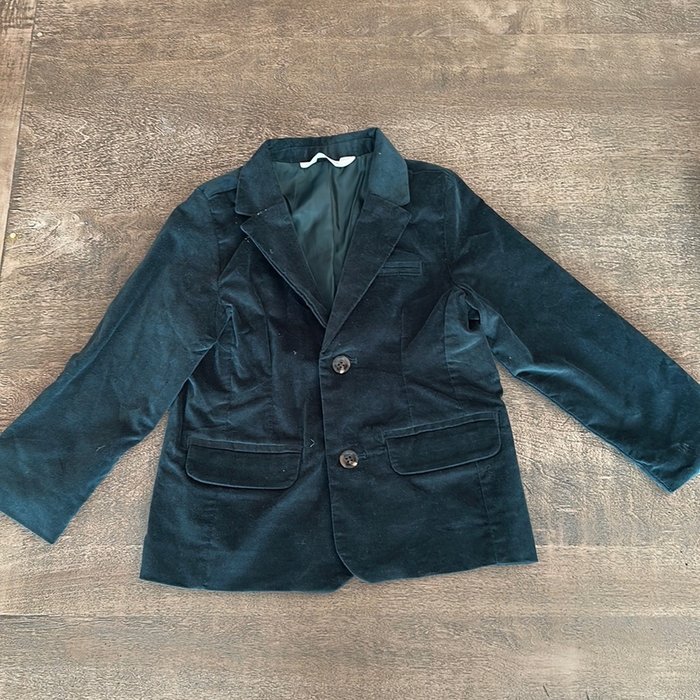 Boys cat and Jack green velvet blazer